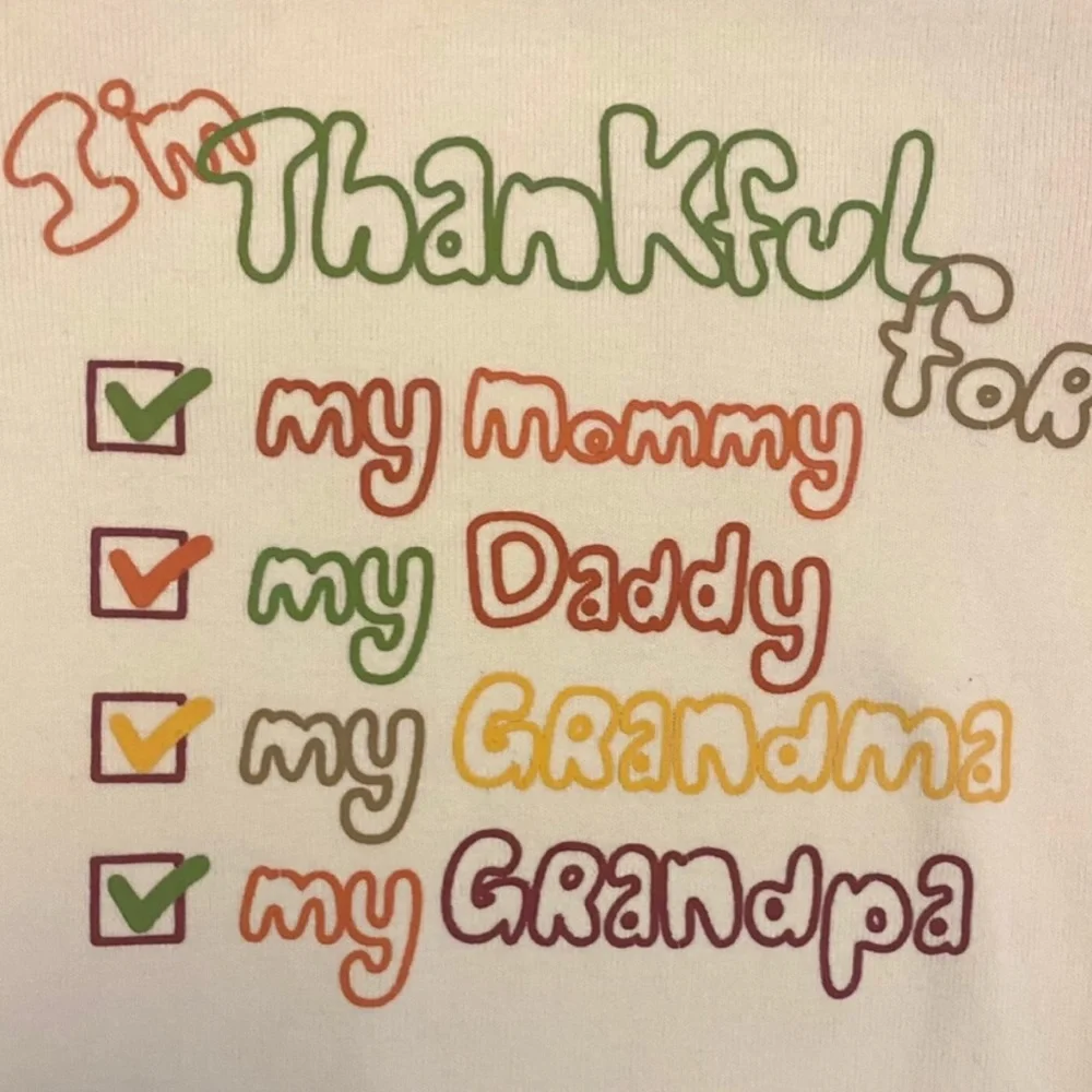 💞 Infant & Baby Size 6-9 Months “I’m Thankful For…” Thanksgiving Onesie Bodysuit
